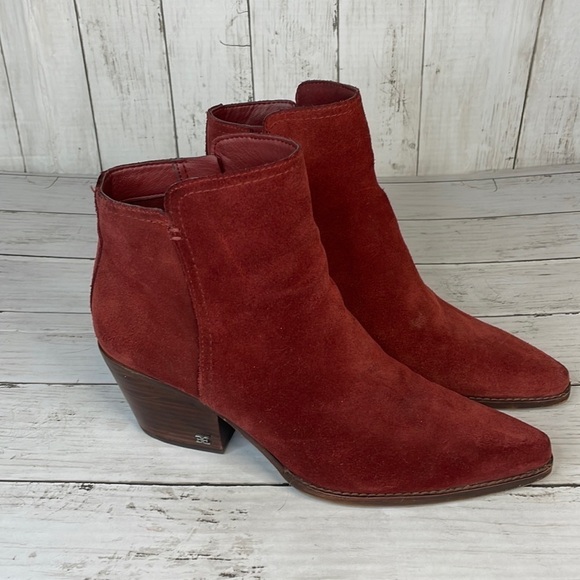 Sam Edelman Burgundy Suede Welles Bootie - Picture 1 of 12